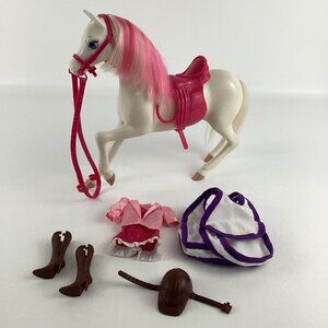 Barbie Equestrian Doll Horse Figure Pet Riding Gear Saddle 2009 Mattel Toy Lot